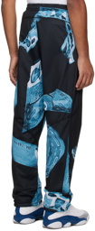 Saul Nash Black & Blue Printed Reversible Trousers