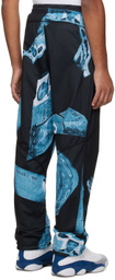 Saul Nash Black & Blue Printed Reversible Trousers