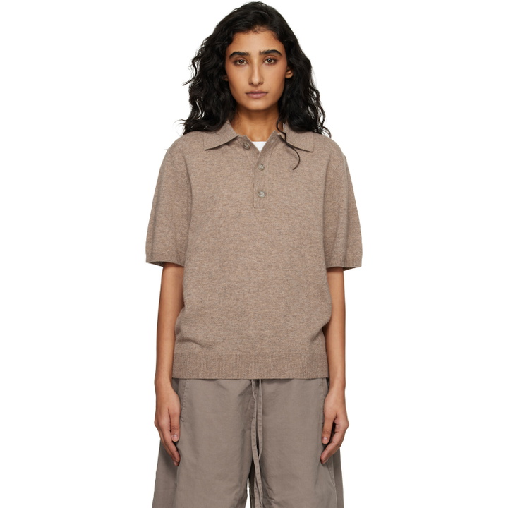 Photo: Entire Studios Beige Short Sleeve Knit Polo