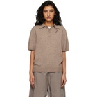 Entire Studios Beige Short Sleeve Knit Polo