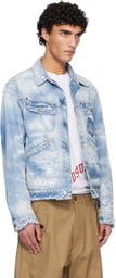 Dsquared2 Blue Light Ripped Wash '70s Denim Jacket