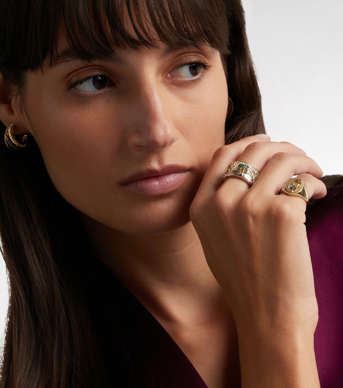 Yvonne Léon La Plage 9kt gold ring with gemstones