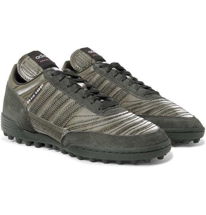 Photo: adidas Consortium - Craig Green Kontuur III Suede and Metallic Canvas Sneakers - Green
