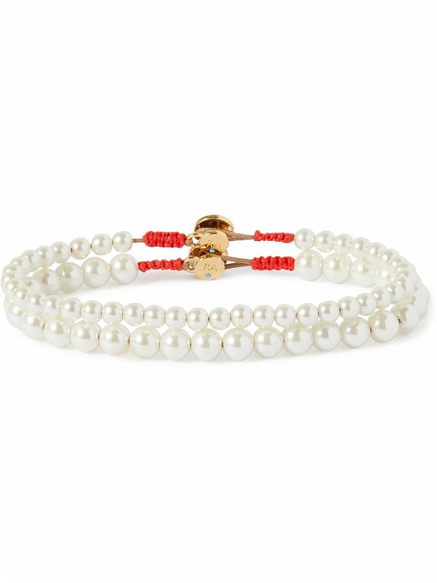 Photo: Roxanne Assoulin - Pearly Whites Set of Two Gold-Tone Faux Pearl Bracelets