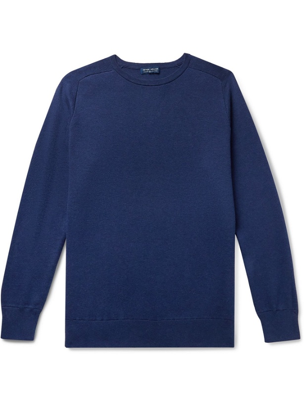 Photo: PETER MILLAR - Crown Slim-Fit Pima Cotton-Blend Sweater - Blue