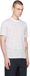 BOSS White Grid Print T-Shirt