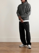 Nike - Solo Swoosh Straight-Leg Logo-Embroidered Cotton-Blend Jersey Sweatpants - Black
