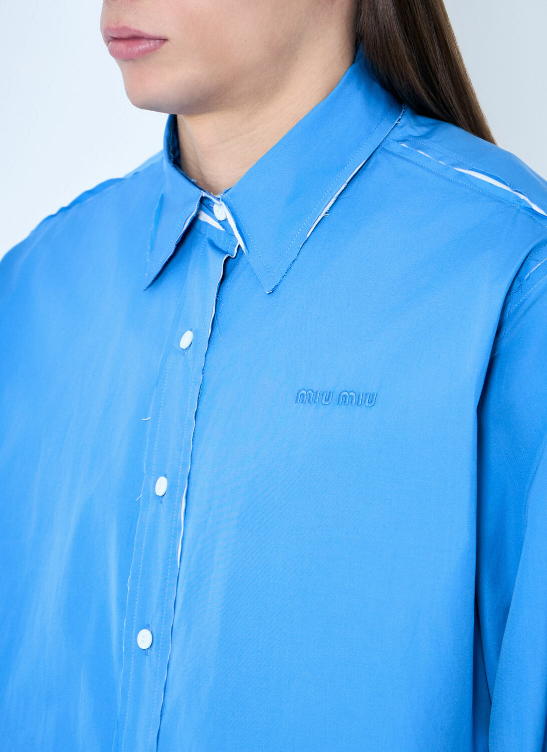 Miu Miu Raw Trims Poplin Shirt