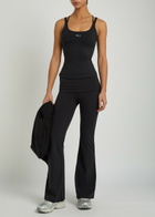 Tala Dayflex Fold-waist Flared Stretch-jersey Trousers Black