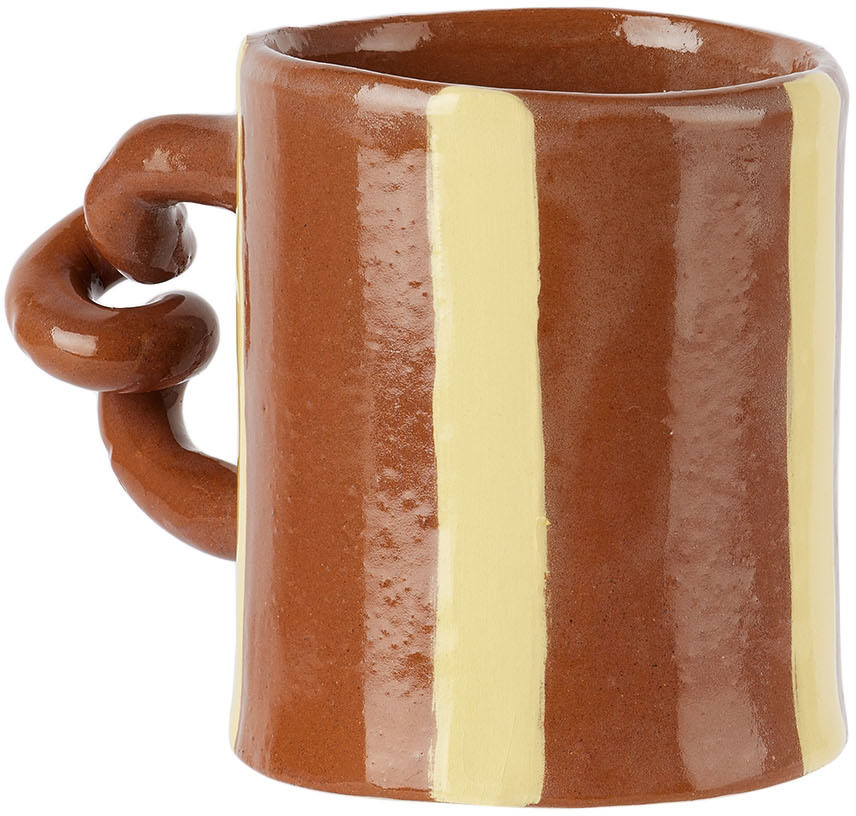 Harlie Brown Studio Brown & Yellow Stripe Delights Mug