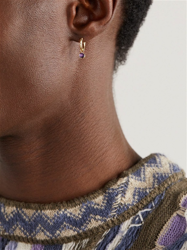 Photo: Octavia Elizabeth - Nesting Gem Gold Amethyst Single Hoop Earring