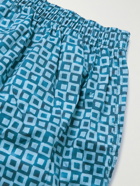 Zegna - Slim-Fit Printed Stretch-Cotton Poplin Boxer Shorts - Blue