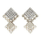 Lanvin Gold and Silver Crystal Clip-On Earrings