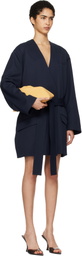 The Attico Navy Wrap Blazer