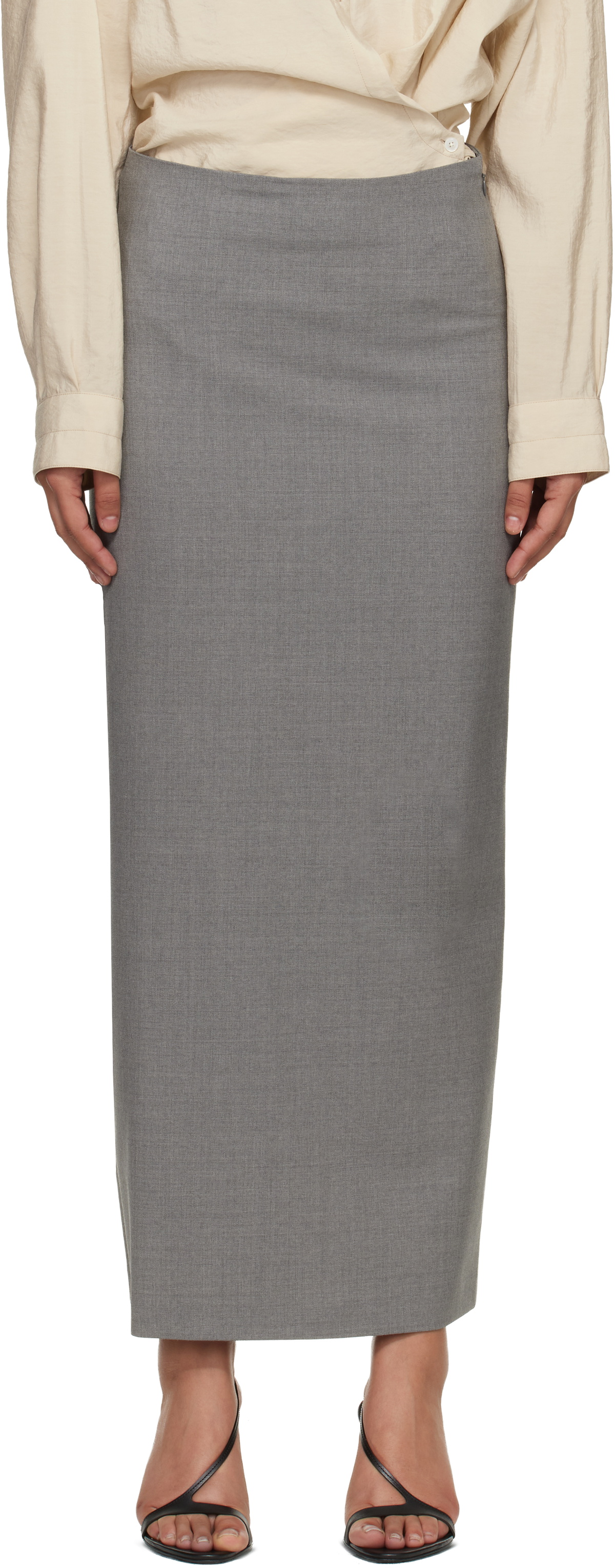 Loulou de Saison Gray Samos LDS Grain de Poudre Maxi Skirt