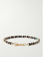 Peyote Bird - Oakland 14-Karat Gold-Plated Onyx and Turquoise Beaded Bracelet