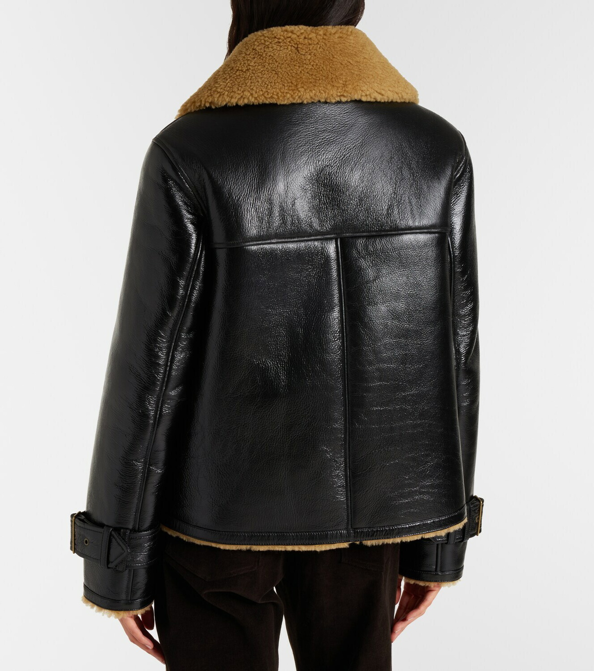 Veronica Beard Danika shearling-lined leather jacket