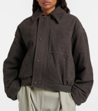 Victoria Beckham Shearling-trimmed suede blouson jacket