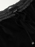 AMIRI - Satin-Trimmed Cotton-Velvet Drawstring Shorts - Black