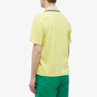 Maison Kitsuné Men's Tonal Fox Head Patch Polo Shirt in Lemon