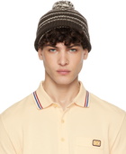 Valentino Garavani Brown 'Chez Valentino' Knitted Wool Beanie