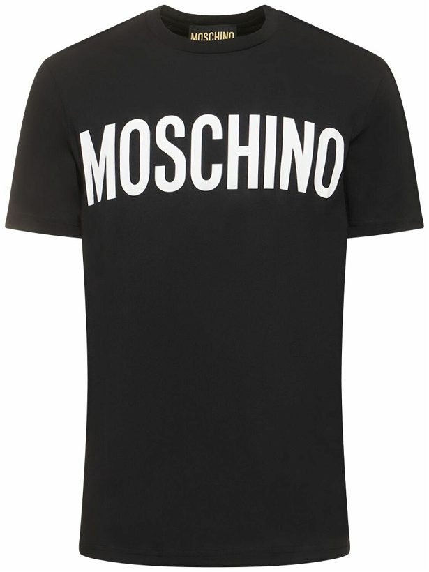 Photo: MOSCHINO - Logo Print Cotton T-shirt