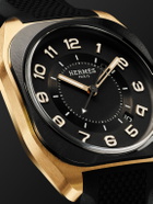 Hermès Timepieces - H08 Automatic 39mm DLC-Coated Titanium, Rose Gold and Rubber Watch, Ref. No. 060124WW00
