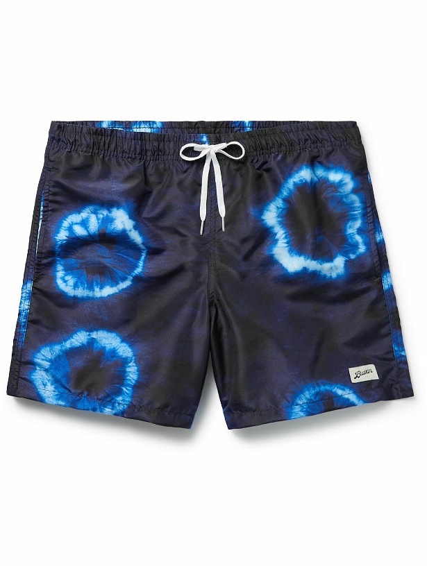 Photo: Bather - Straight-Leg Mid-Length Tie-Dyed Recycled Swim Shorts - Blue