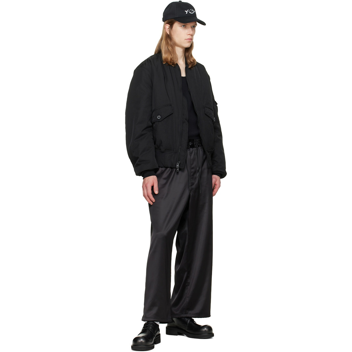 Y-3 Black Cargo Bomber Jacket