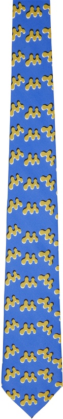 Photo: Mowalola Blue & Yellow Logo Tie