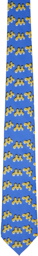 Mowalola Blue & Yellow Logo Tie