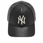 New Era New York Yankees Leather 9Forty Adjustable Cap in Black 