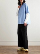 LOEWE - Paula's Ibiza Convertible-Collar Layered Cotton-Blend and Cotton-Jersey Shirt - Blue