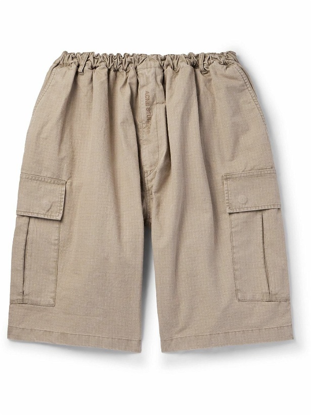 Photo: Acne Studios - Rudento Wide-Leg Organic Cotton-Ripstop Cargo Shorts - Neutrals