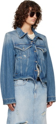 Acne Studios Blue Wavy Denim Jacket