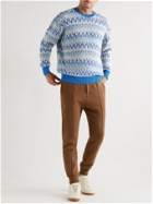 Moncler - Jacquard-Knit Sweater - Blue
