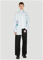 Oversized Patched Shirt in Light Blue