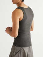 Entire Studios - Garment-Dyed Ribbed Stretch Cotton-Jersey Tank Top - Black