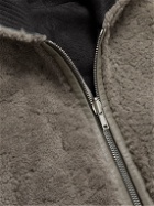 Rick Owens - Oversized Reversible Shearling Hooded Jacket - Gray