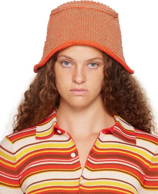 Photo: Eckhaus Latta Brown & Orange Field Bucket Hat