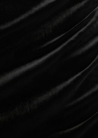Norma Kamali Halterneck Ruched Velvet Maxi Dress Black