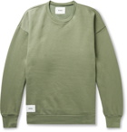 WTAPS - Academy Appliquéd Logo-Print Fleece-Back Cotton-Blend Jersey Sweatshirt - Green
