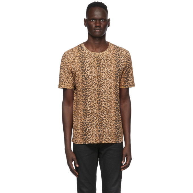 Photo: Saint Laurent Tan Leopard T-Shirt