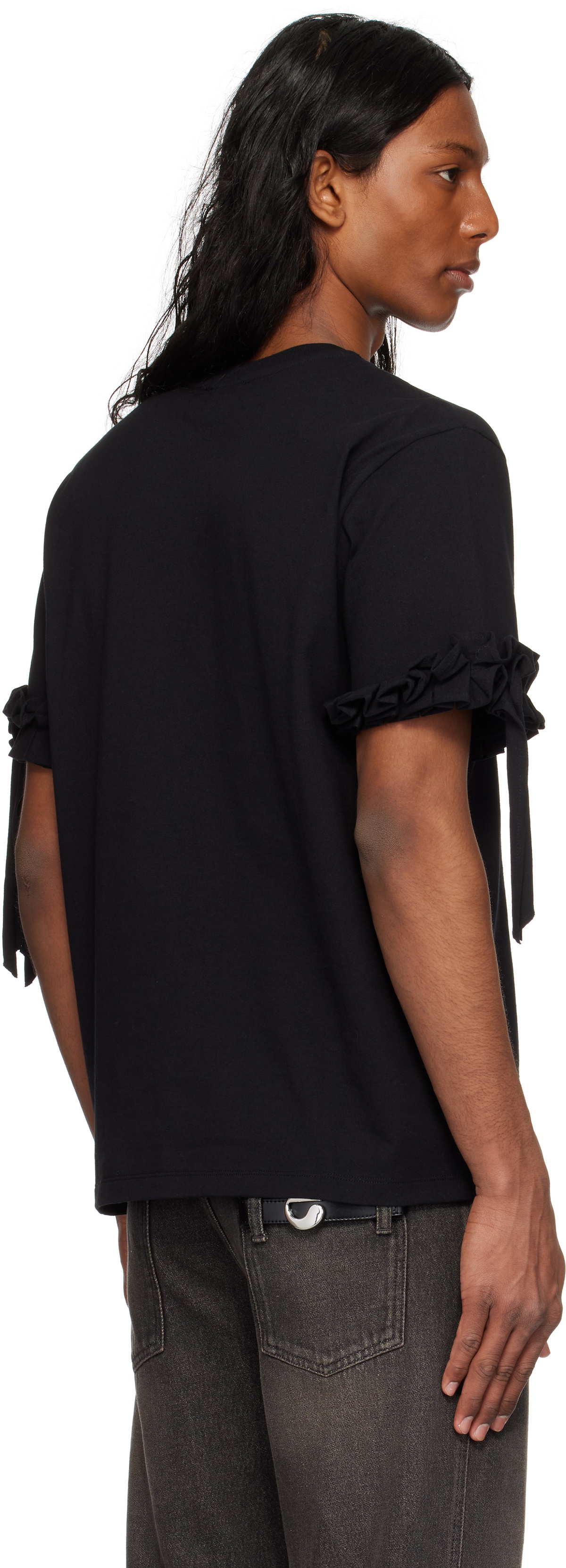 Coperni Black Ruffle Logo Boxy T-shirt Coperni Coperni Black Ruffle Logo Boxy T-shirt Coperni