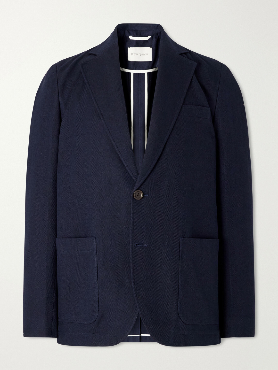 Oliver Spencer - Westbury Cotton-Blend Herringbone Suit Jacket - Blue