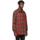 mastermind WORLD Reversible Red Tartan Check Shirt