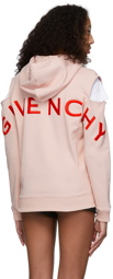 Givenchy Pink Logo Cut-Out Zip Hoodie