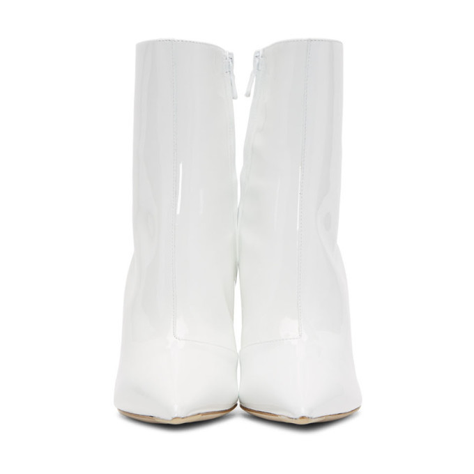 White vinyl ankle boots sale