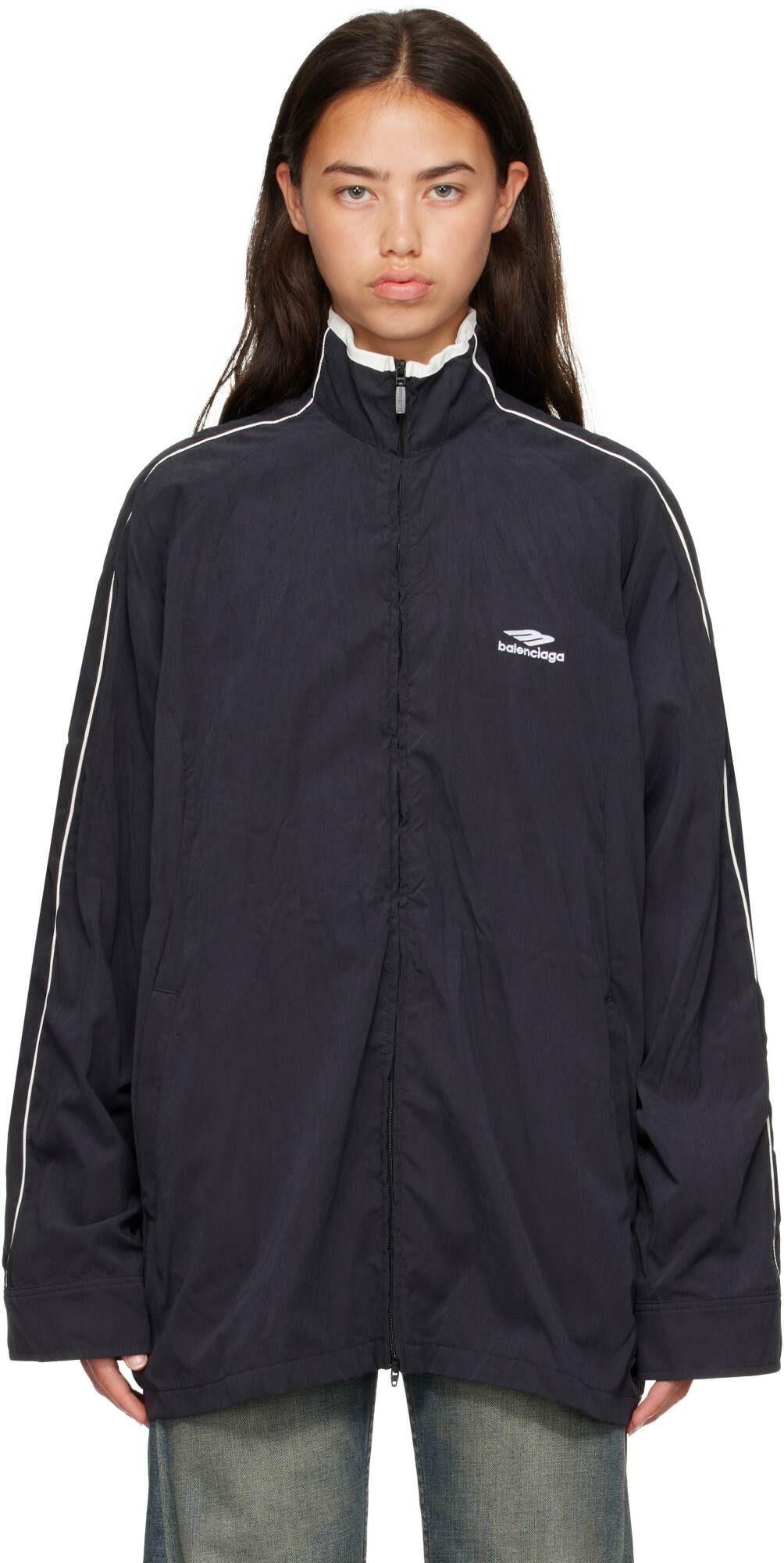 Balenciaga Black Fluid Peachy Track Jacket
