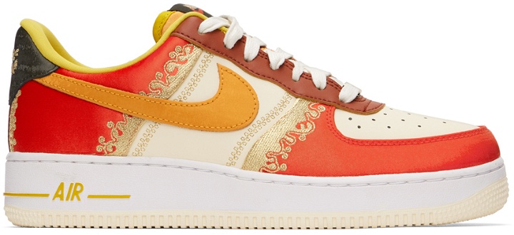 Photo: Nike Red Air Force 1 '07 PRM Low-Top Sneakers